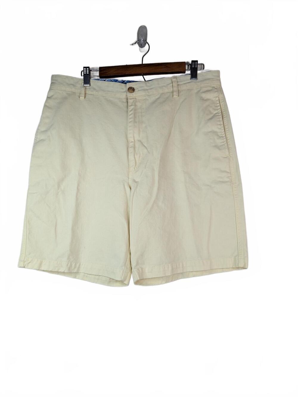 Chaps Men's Pale Yellow Preppy‎ Cotton Chino Shorts Size 36